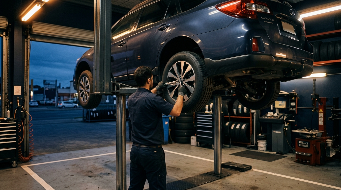 Clean tyre workshop ready for an appointment